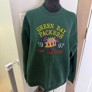 Vintage Fruit of the Loom Green Bay Packers 1997 Crewneck Super Bowl Champs XL